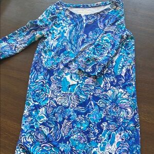 Lilly Pulitzer Blue Floral Kids Casual Dress